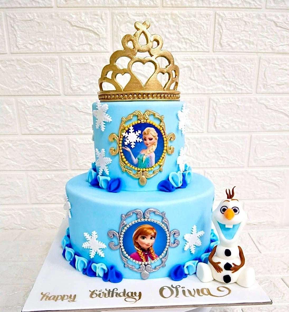 Frozen Theme 2 Tier Cake - 3D